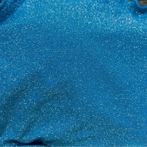 NWT Junior’s Size Large No Boundaries Two Piece Bikini Set in Blue Lurex - Picture 15 of 15